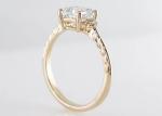 14K Rose Gold Asscher Cut Diamond Engagement Ring 1.29ct Classic Style