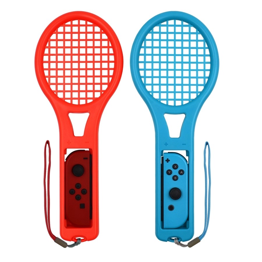 Latest High Quality Tennis Racket for Nintendo Switch Joy-Cons Blue and Red in set