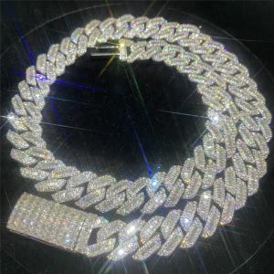 Wholesale 15mm Moissanite Cuban Link Hip Hop Jewelry Luxury Vvs Diamond Cuban Link Chain from china suppliers