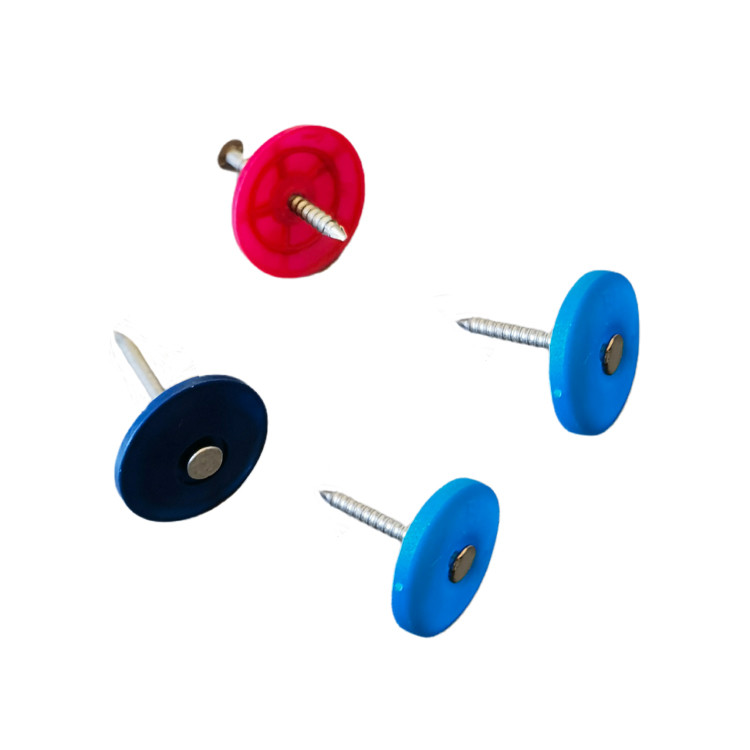Strong Outer Rim Plastic Cap Nails Installed With Hand Or Pole Hammer