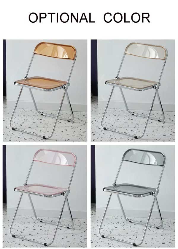 Portable Indoor Outdoor Chair Transparent Metal Plastic Folding Chairs