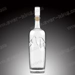 Crystal White Flint Custom Glass Bottle 750 ML for Luxury Liquor and Spirit