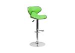 Soft Modern Green Bar Stools with Electroplate Metal Legs