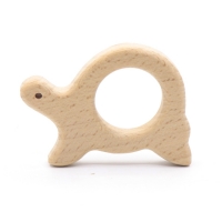 Beech wooden teether Ring -Heart shaped baby teether