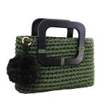 Natural Hemp Rope Crochet Hand Bag Woven With Wooden Handle OEM