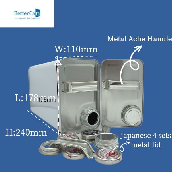 ISO9001 Engine Oil Tin Rectangular 4l Paint Metal Can Customized Printing