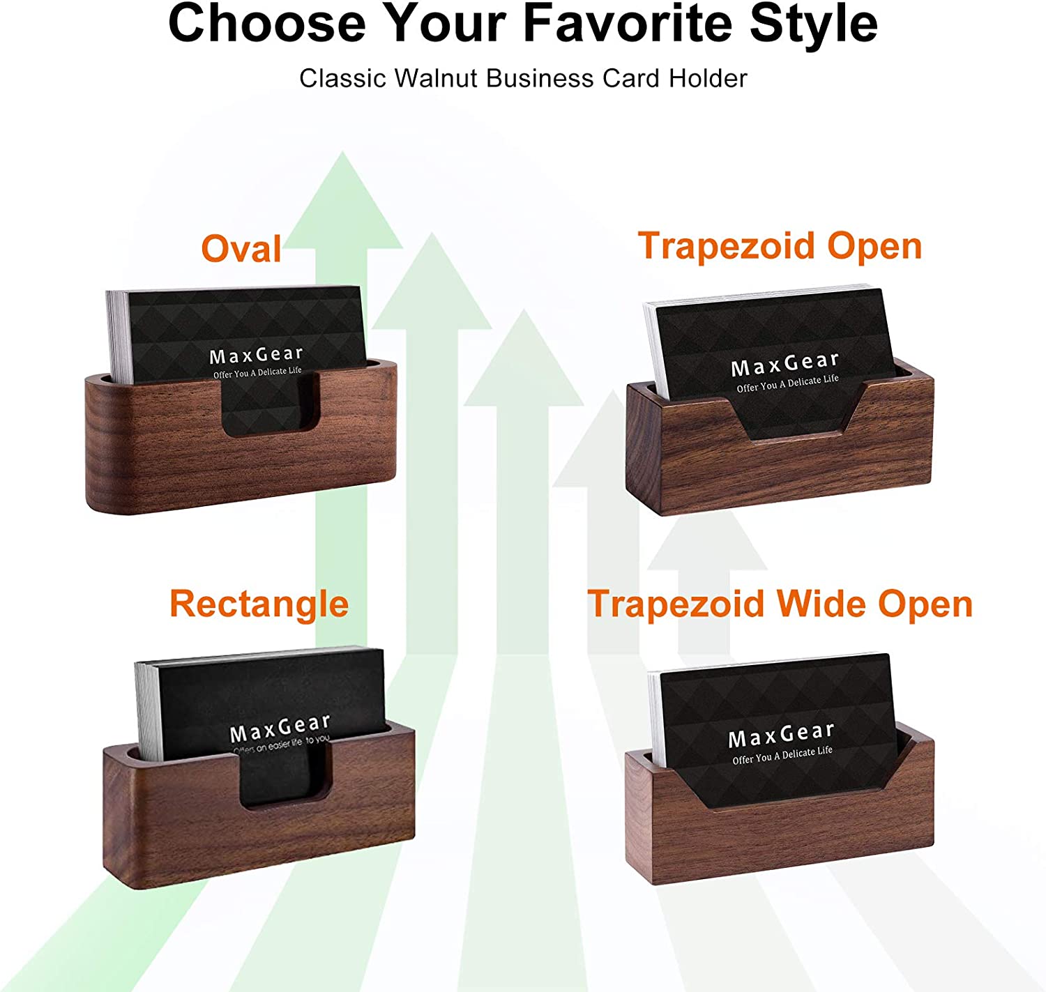 Natural Desktop Wooden Business Card Memo Holder Wooden Cards Storage Stand For Office Tabletop