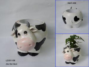 Wholesale Polyresin animal flower vases, cow vase from china suppliers