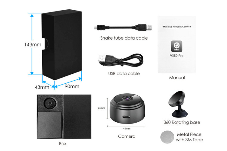Motion Activated Night Vision Camera , Wireless Mini Wifi Ip Camera Hd 1080p