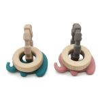 Silicone BPA Free Natural Wood Teethers Massaging Tender Gums
