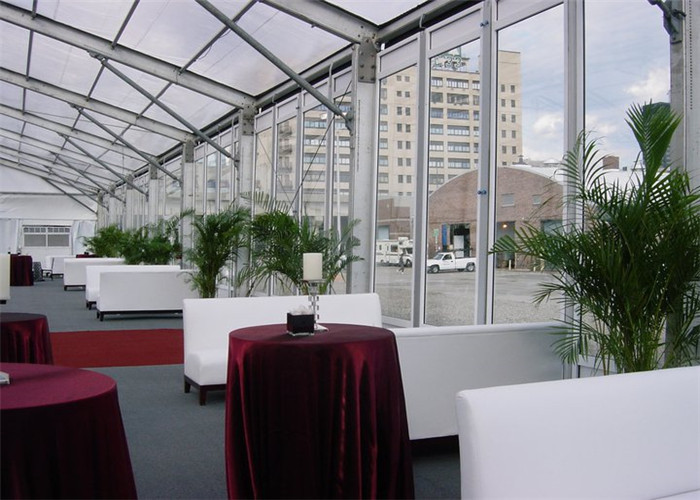 Glass Solid Wall Durable Event Marquee Modular Frame Tent For Coffee Shop