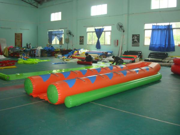 Quality Colorful Inflatable Double Banana Boat For 12 People , Inflatable Water Games for sale