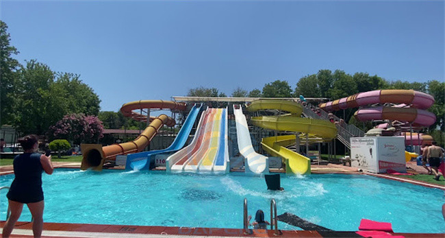 Fiberglass Mat Racer Water Slide Cluster Rainbow Water Slide 6m Height