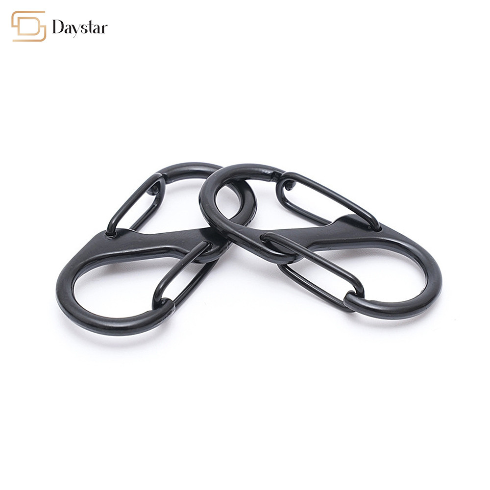 Interlocking Keychain Metal S Hook , Dual Wire Gate Clip Carabiner Slide Lock