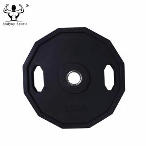 Wholesale Polygonal Rubber Coated Weight Lifting Plates 45 lbs for Gym Fitness from china suppliers