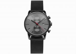 Wholesale Stainless steel chronograph watch brand your own watches black mesh band from china suppliers