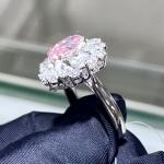 18k Oval Shape Lab Grown Pink Diamond Ring Luxury Jewelry Design For Party /
