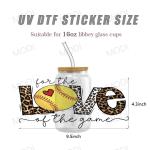 16oz Baseball Sports Theme UV DTF Transfer Glass Cup Stickers