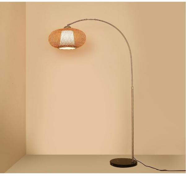 Chinese style floor lamp fishing lamp bamboo Art tea room floor light Zen