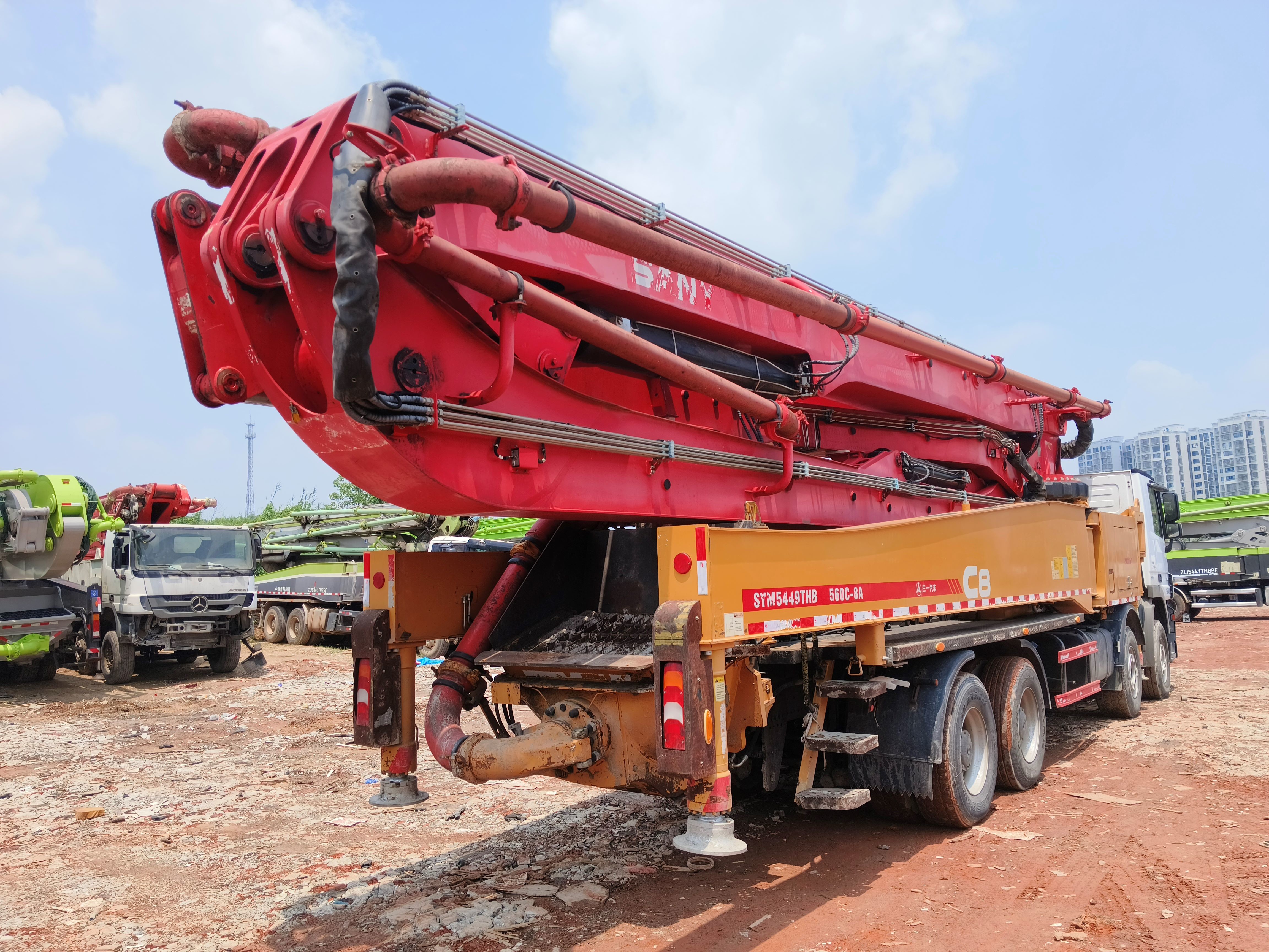 2019 SANY 56m Used Concrete Pump on Mercedes Benz in Stock with New Condition Good Price