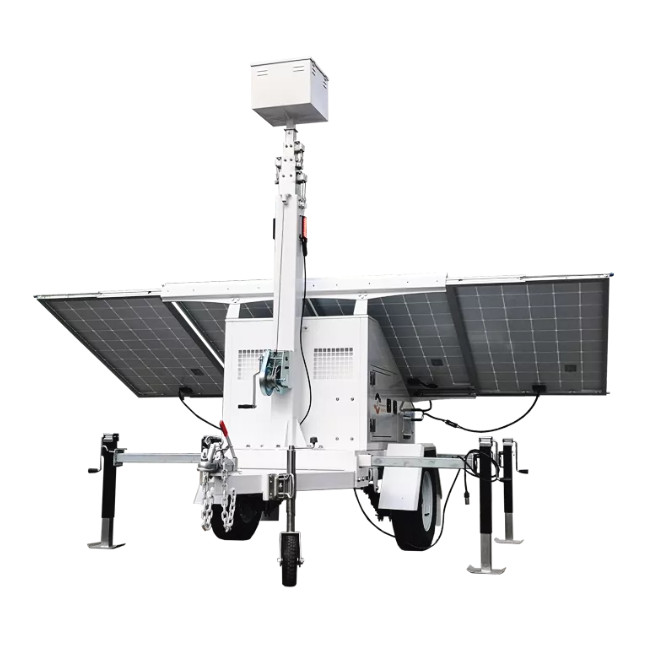 Powerful LED Solar Tower Light Zero Noise Solar Powered Portable Light Towers