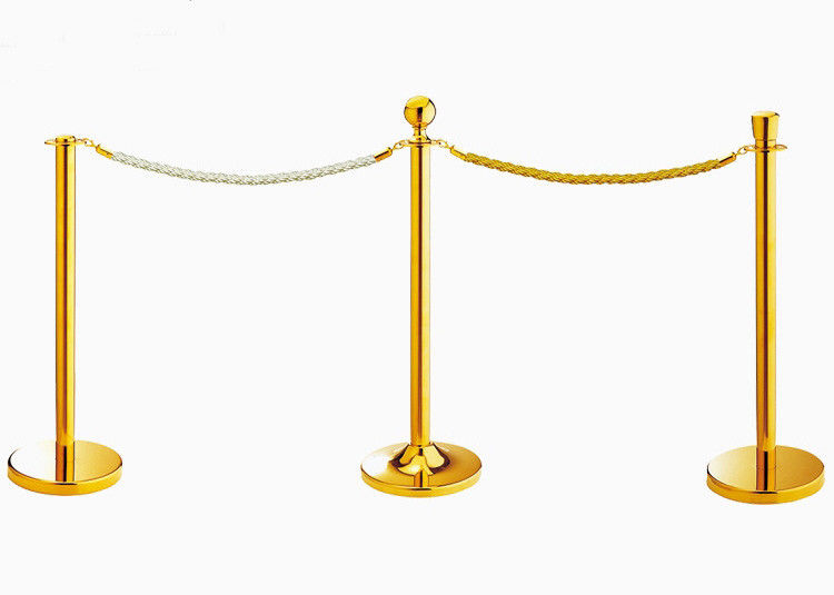 Dia.32CM Base Mirror-Gold Finish Crowd Control Stanchion Finger - Print Resistant