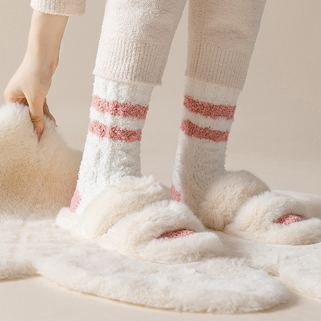 Winter Soft Fluffy Women Fuzzy Warm Socks For Christmas Home Holiday