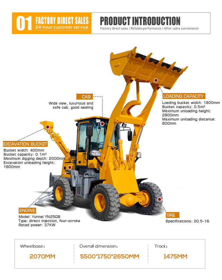 Epa Engine Diesel Wheel Loader for Moving Type on Farms and Construction