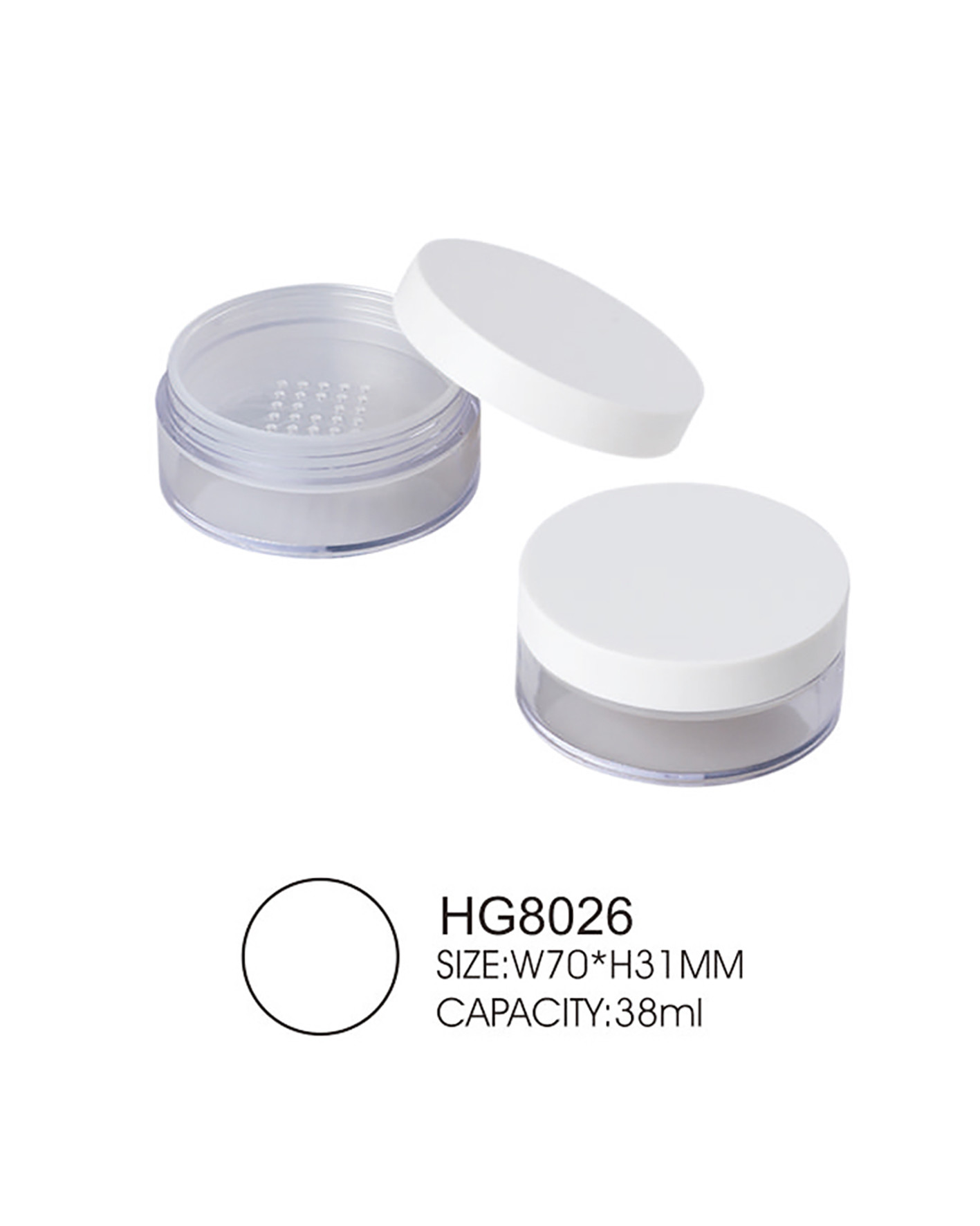 10g 15g 20g Loose Powder Compact Case Empty Powder Container With Sifter