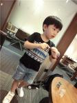 2016 Fashion Parent-child outfits Summer Black Bohimian Style T-shirt Casual