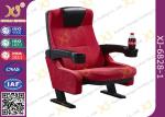 Tipping Seat Plastic Components PU Cinema Theater Chairs With Drink Holder