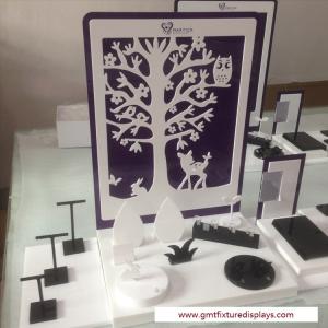 Wholesale CounterJewelry Display Set Customized Design White &amp; Black Acrylic Stand for Showcase from china suppliers