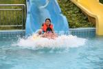 White Color Aqua Park Slide , Family Play Indoor Fiberglass Water Slides 6m