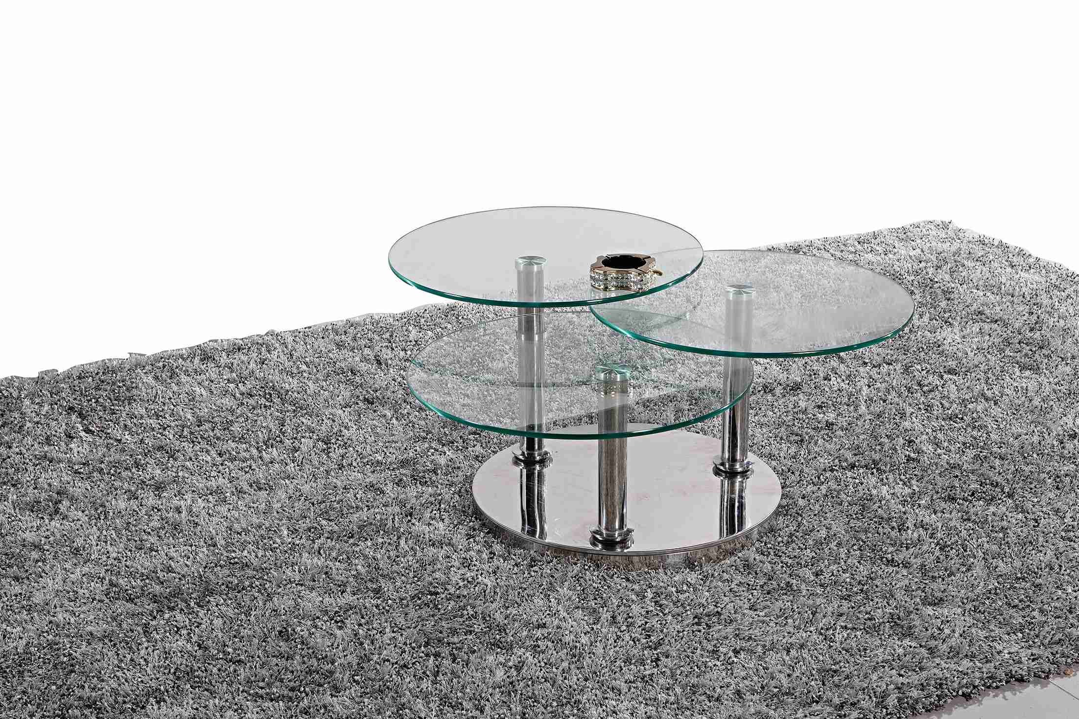 Central Classic 3 Glass Coffee Table Stylish Tea Table Light Luxury