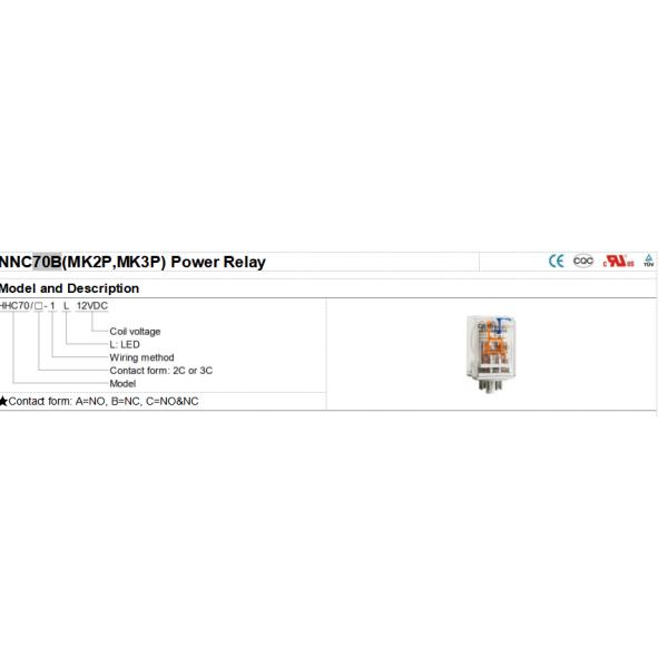 NNC 12VDC 10A Power Relay NNC70B Relay high DC voltage relay with LED for Car Charging pile Solar Energy