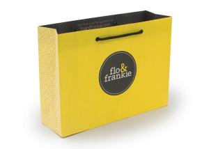 Wholesale Yellow Recycled Paper Bags Printed With Logo Rope Handle OEM Service from china suppliers