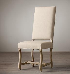 Wholesale High back clear linen chair french style resturant furniture chair wood carved design with foot stool from china suppliers