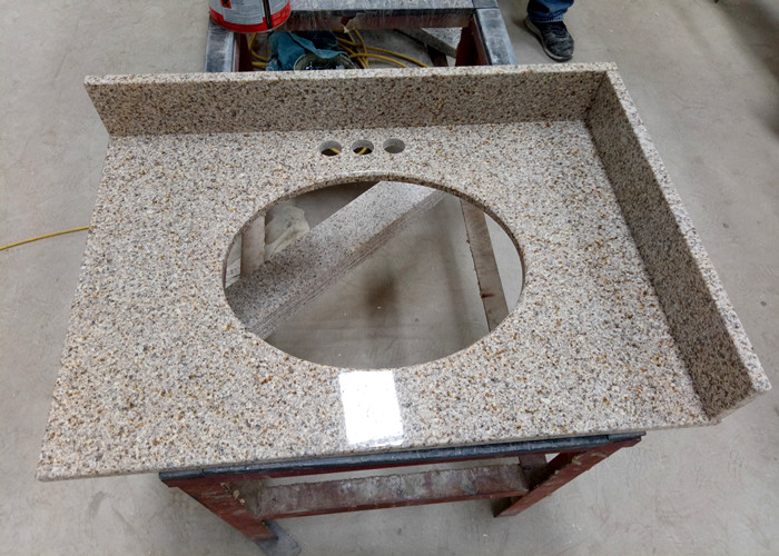 G682 Sunset Gold Integrated Vanity Tops And Splashes 4" With Oval Cutout