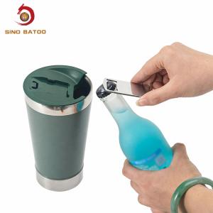 Wholesale Double Wall Custom Stainless Steel Pint Cups 16OZ With Beer Opener from china suppliers