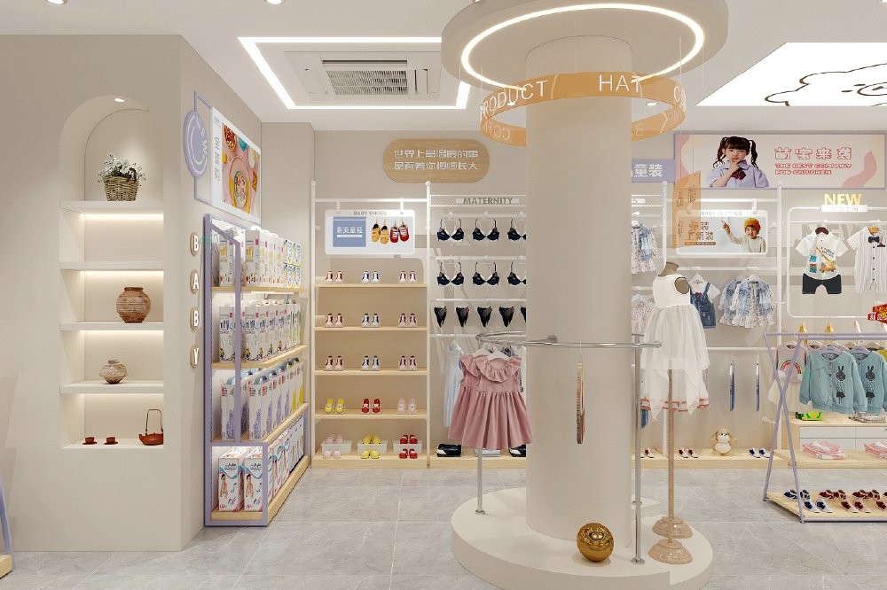 M2-C4 Robust Structure Transparent Display Island For Promotion In Maternity & Baby Store