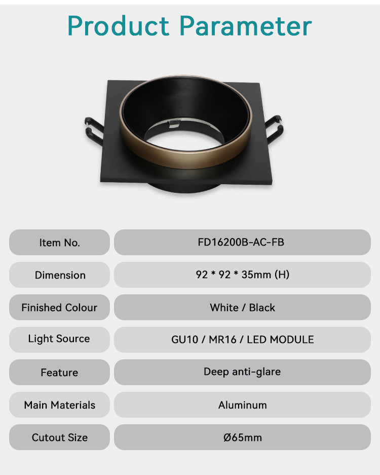 DIY Black Gold Recessed Spotlight For Commercial Lighting | Anti-Glare Design