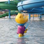 PVC Kids Recreation Spray Park Equipment / Purple Splash Park Equipment