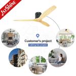 DC Motor 52 Inch Nature Wood 3 Wooden Blades Energy Saving Ceiling Fan for Air