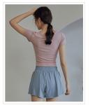 XS to 5XL Women'S Athletic Clothing Cross Front Cropped Workout Tee