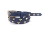 Hexagon Studded Women 's Leather Belts For Jeans With Square Pin Buckle
