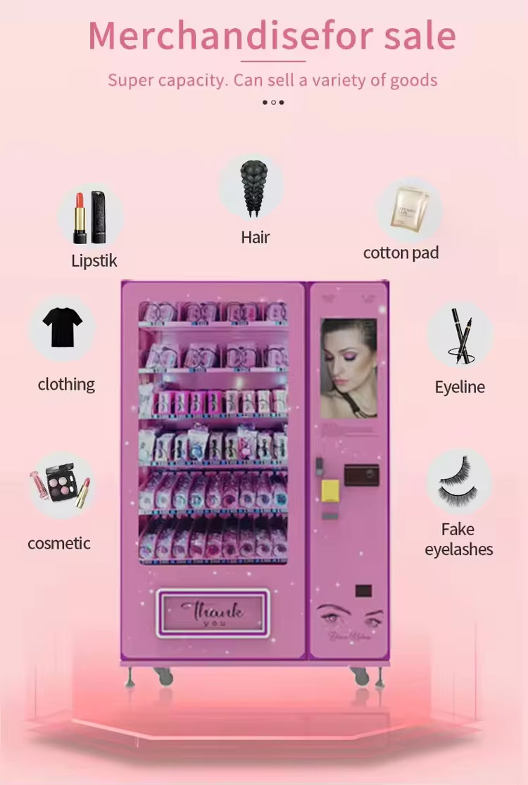 Wig Hair Cosmetic Vending Machine For Makeup Lipstick 300pcs Storage Capacity