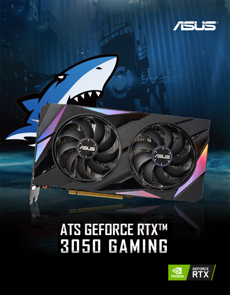 128bit GDDR6 Desktop Graphics Card ASUS NVIDIA ATS-RTX3050-O8G-GAMING