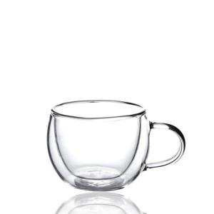 Wholesale OEM High Borosilicate Handle Heat Resistant Double Wall Clear Coffee Glass from china suppliers
