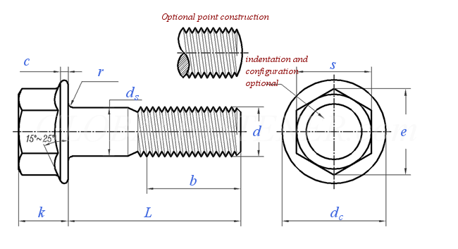ASME B 18.2.1 - 2010 Hex Flange Screws Carbon Steel