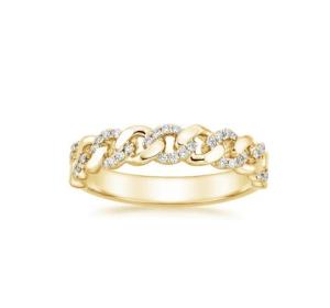 Wholesale Micron Pave CZ 18K Gold Plated Stacking Chain Link 925 Sterling Silver Women's Rings from china suppliers